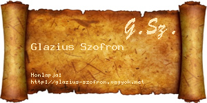 Glazius Szofron névjegykártya